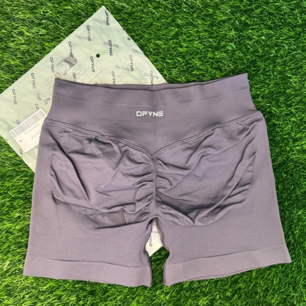 DFYNE Women's Athletic Scrunch-Back Bike Shorts — Purple